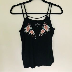 SOFT & SEXY by AE embroidered tank split straps